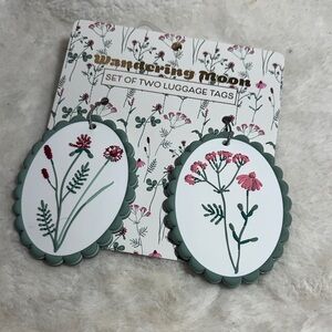 Wandering moon set of 2 floral luggage tags